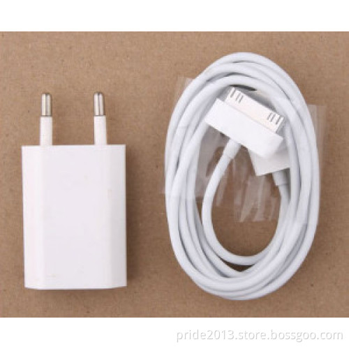 EU Plug & AC Charger USB Data Charging Cable for iPod/ iPhone 4/ 4s